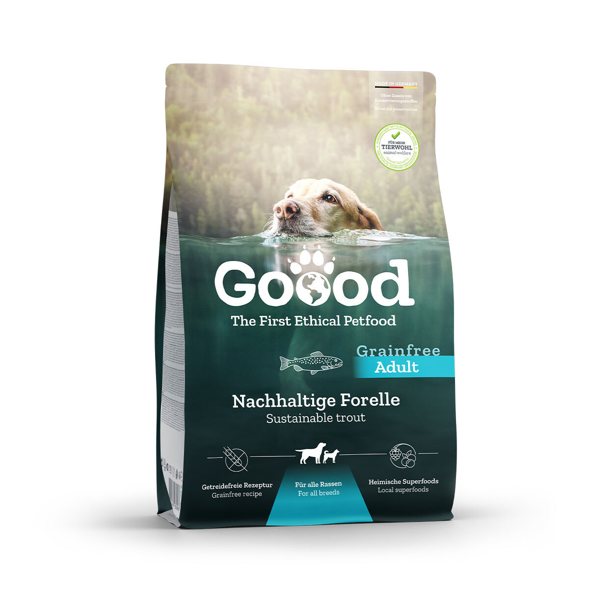 Adult Sustainable Trout Torrfoder för Hundar  - 1,8 kg - Goood Pet Food