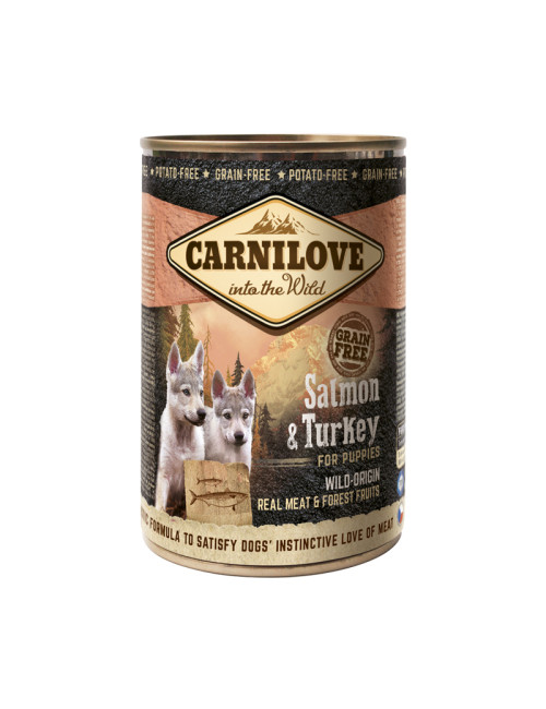 Wild Meat Salmon & Turkey Puppy Våtfoder till Valp - 6 x 400 g - Carnilove