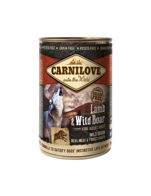 Wild Meat Lamb & Wildboar Våtfoder till Hund - 6 x 400 g - Carnilove
