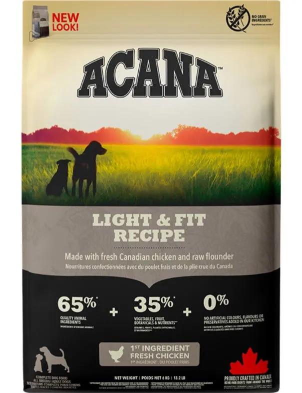 Torrfoder Light & Fit till Hund - 6 kg - Acana