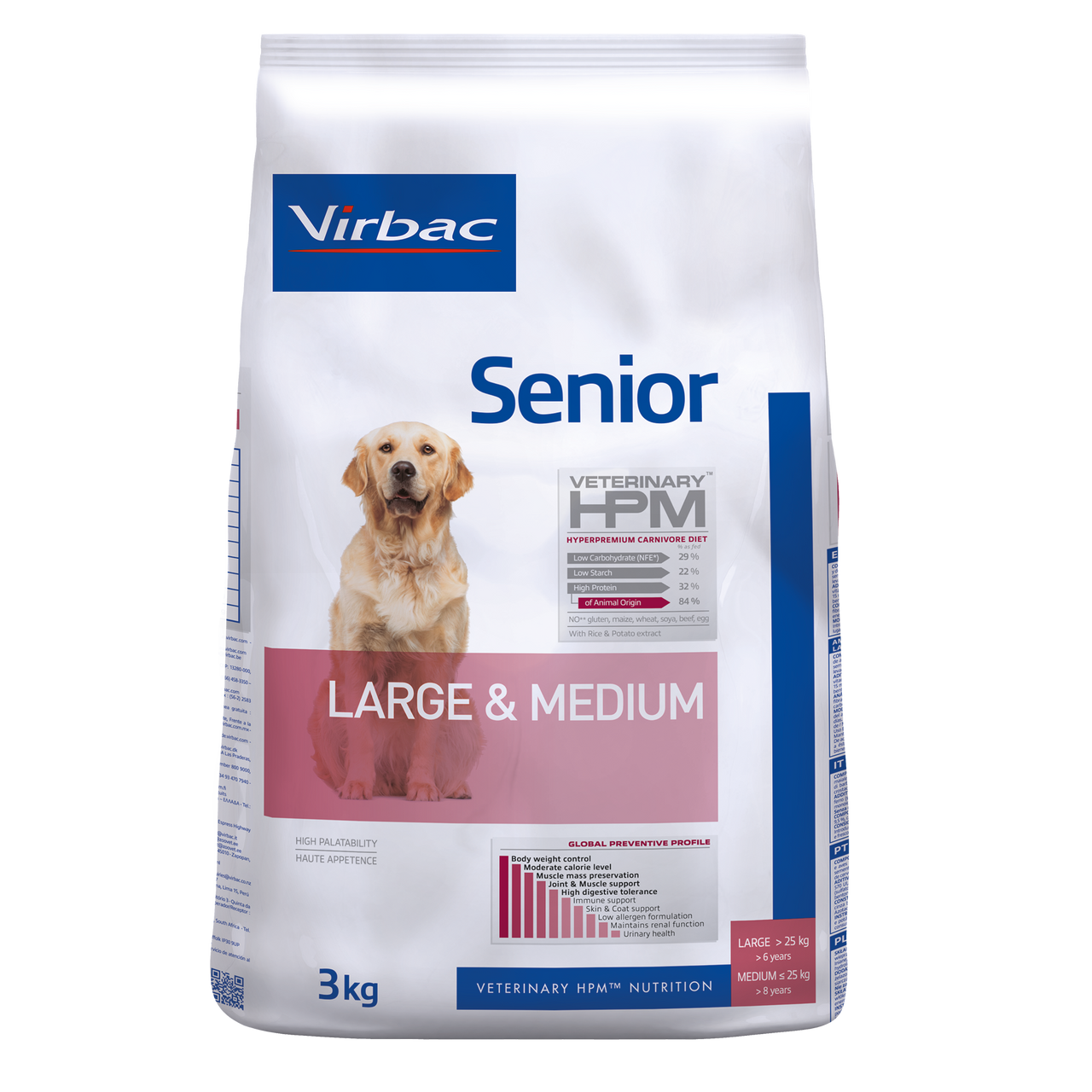 Senior Hundfoder Large & Medium - 3 kg - Virbac