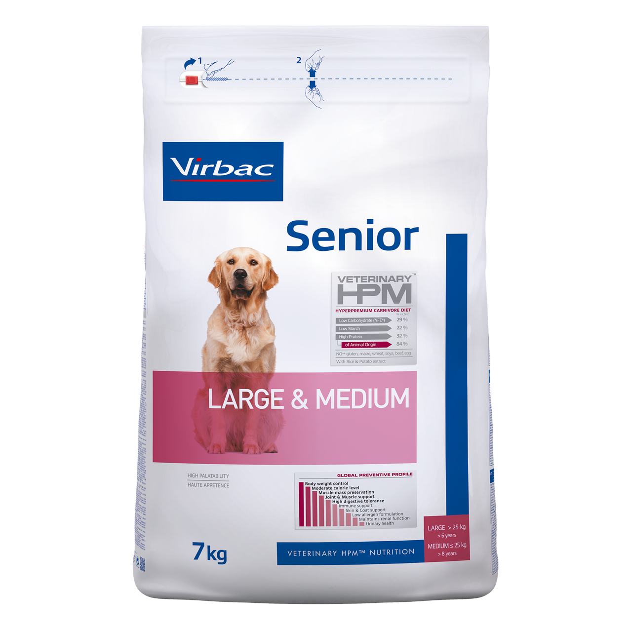 Senior Hundfoder Large & Medium - 7 kg - Virbac