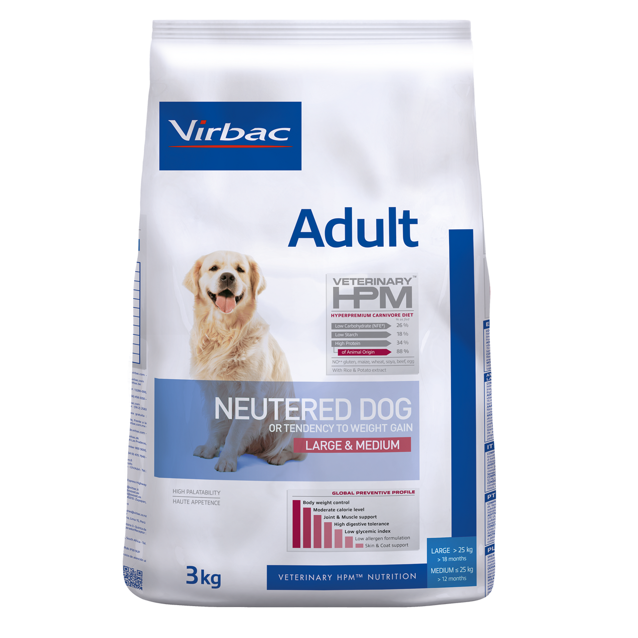 Adult Neutered Hundfoder Large & Medium - 3 kg - Virbac