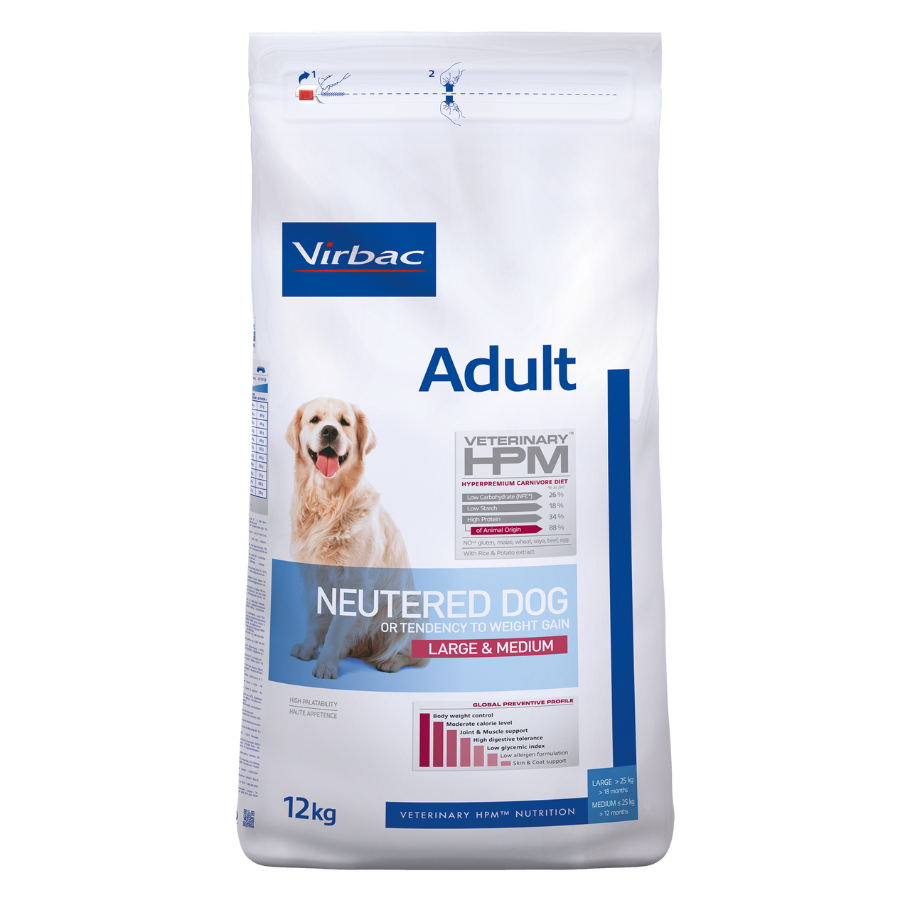 Adult Neutered Hundfoder Large & Medium - 12 kg - Virbac