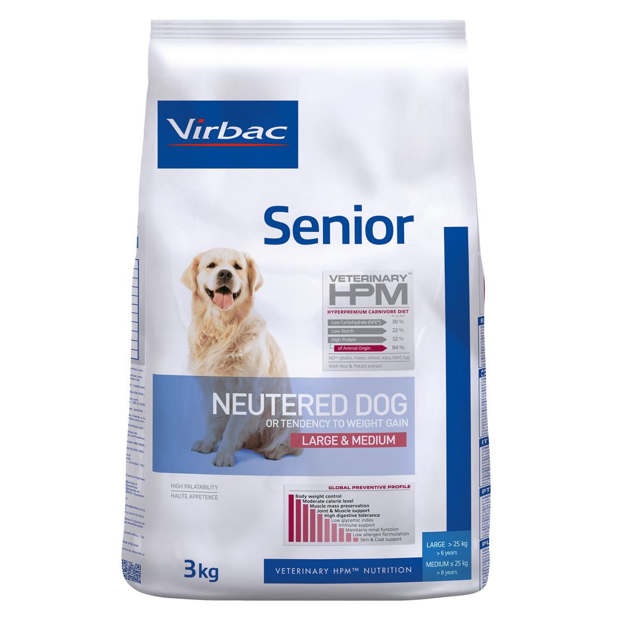 Senior Neutered Hundfoder Large & Medium - 3 kg - Virbac