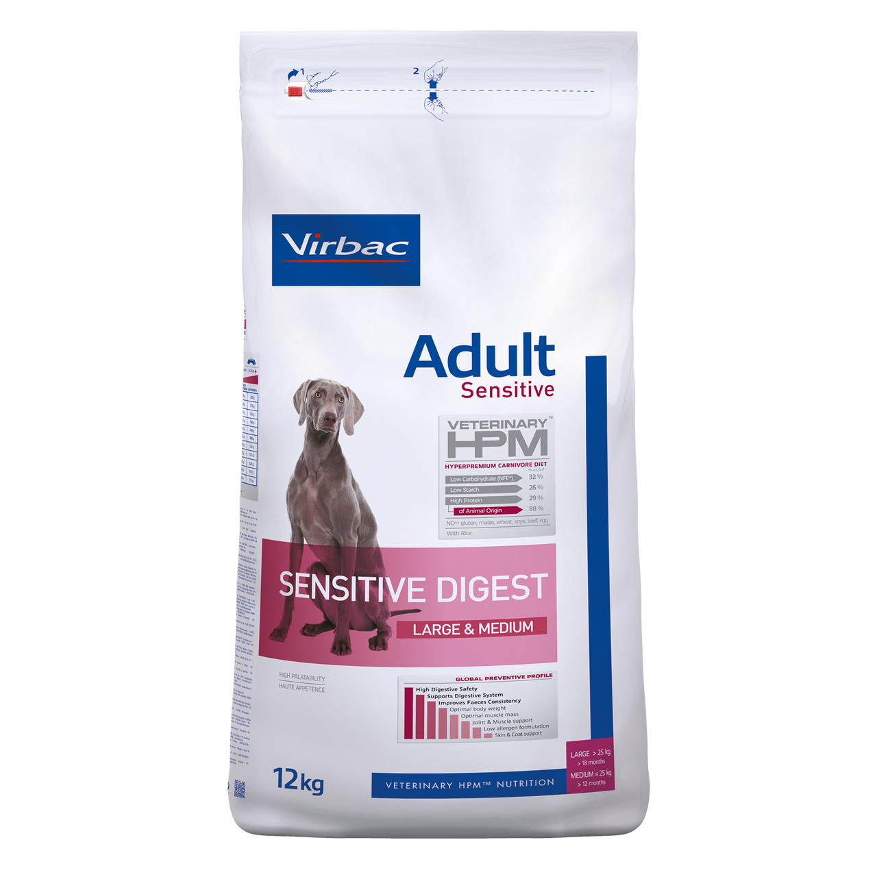 Adult Sensitive Digest Hundfoder Large & Medium - 12 kg - Virbac