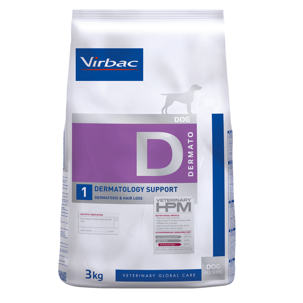 Dermato 1 Torrfoder till Hund - 3 kg - Virbac
