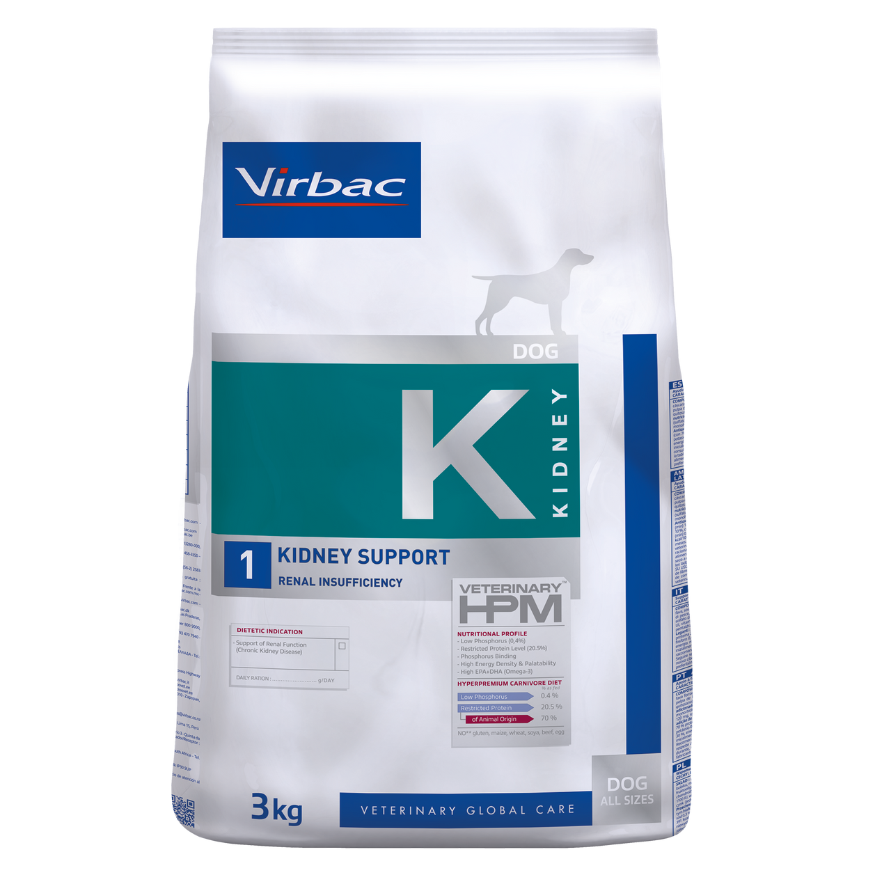 Kidney 1 Torrfoder till Hund - 3 kg - Virbac