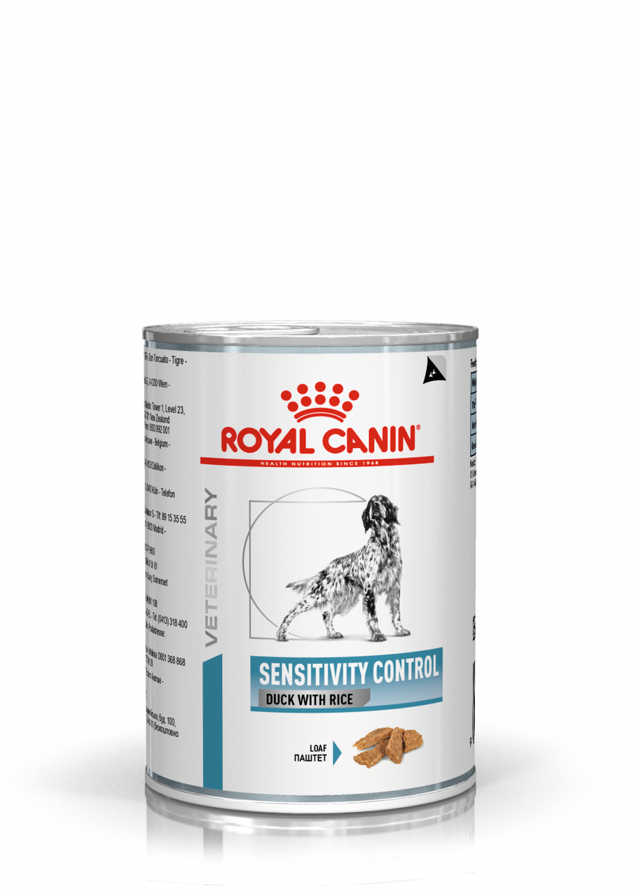 Veterinary Diets Derma Sensitivity Control Duck Can Hundfoder - 12 x 410 g - Royal Canin Veterinary Diets