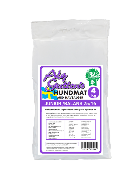 Junior Balans Hundfoder - 4 kg - AlgGutten