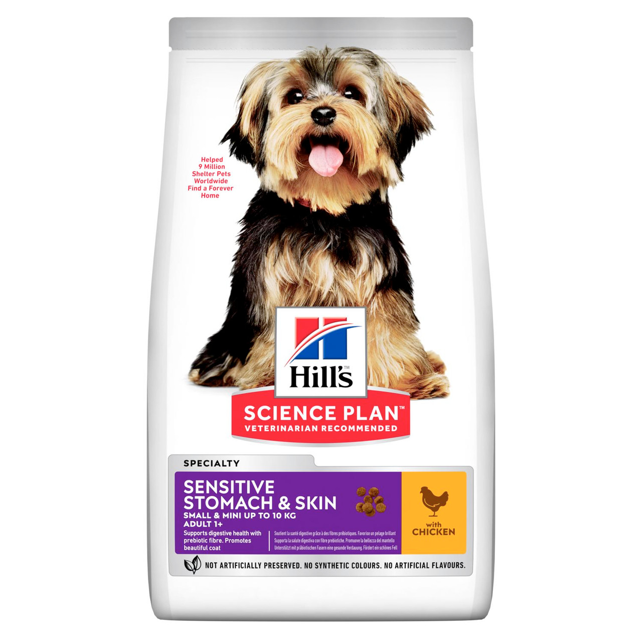 Adult Dog Sensitive Stomach & Skin Small & Mini torrfoder med kyckling Hundfoder - 1,5 kg - Hill’s