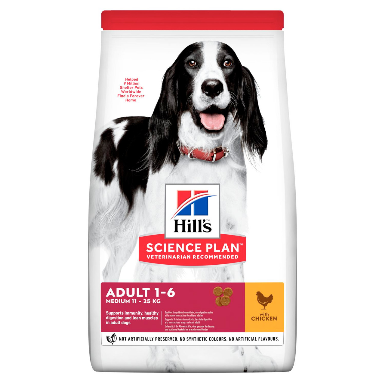 Adult Medium torrfoder med kyckling Hundfoder - 14 kg - Hill’s
