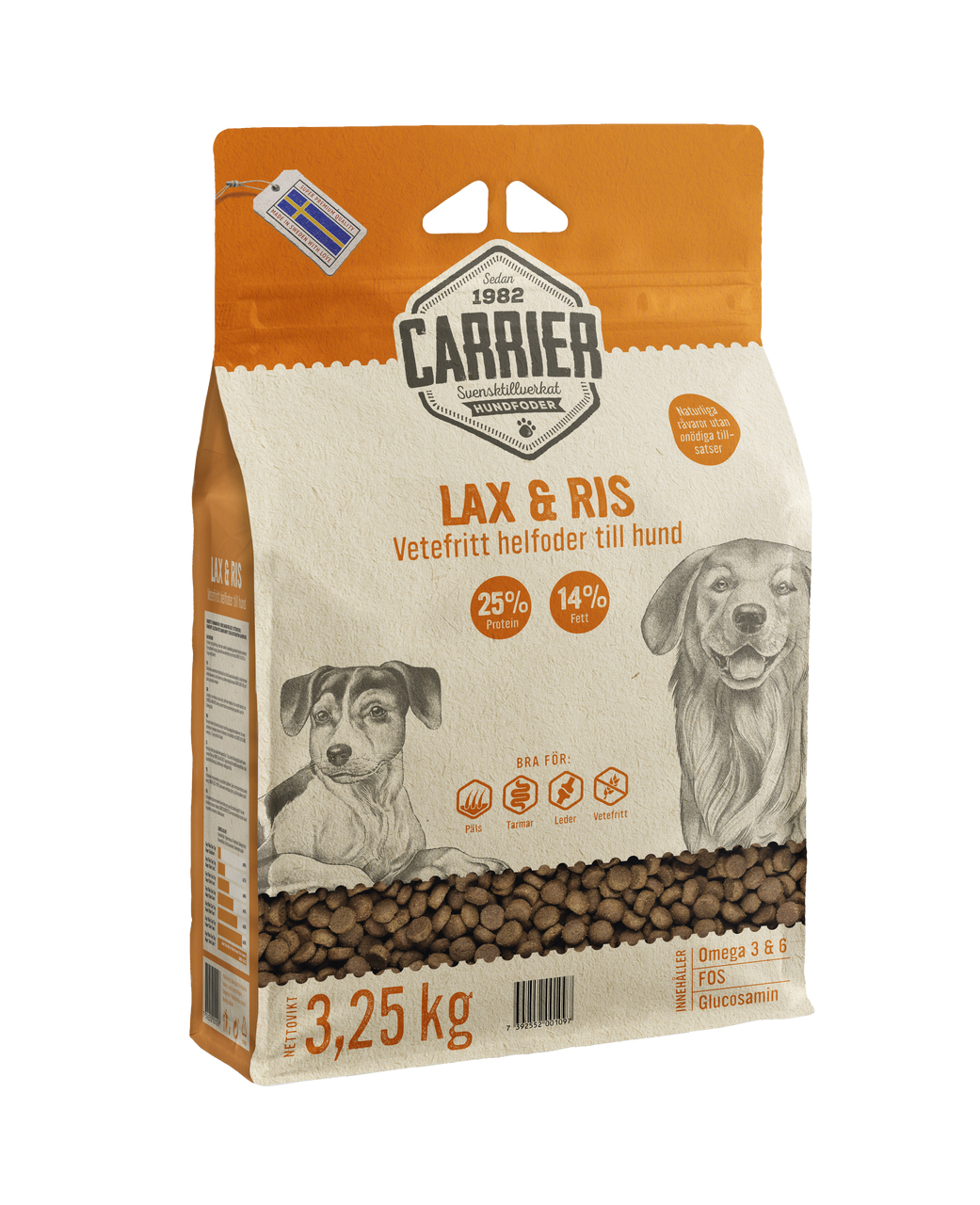 Lax & Ris Hundfoder - 3,25 kg - Carrier