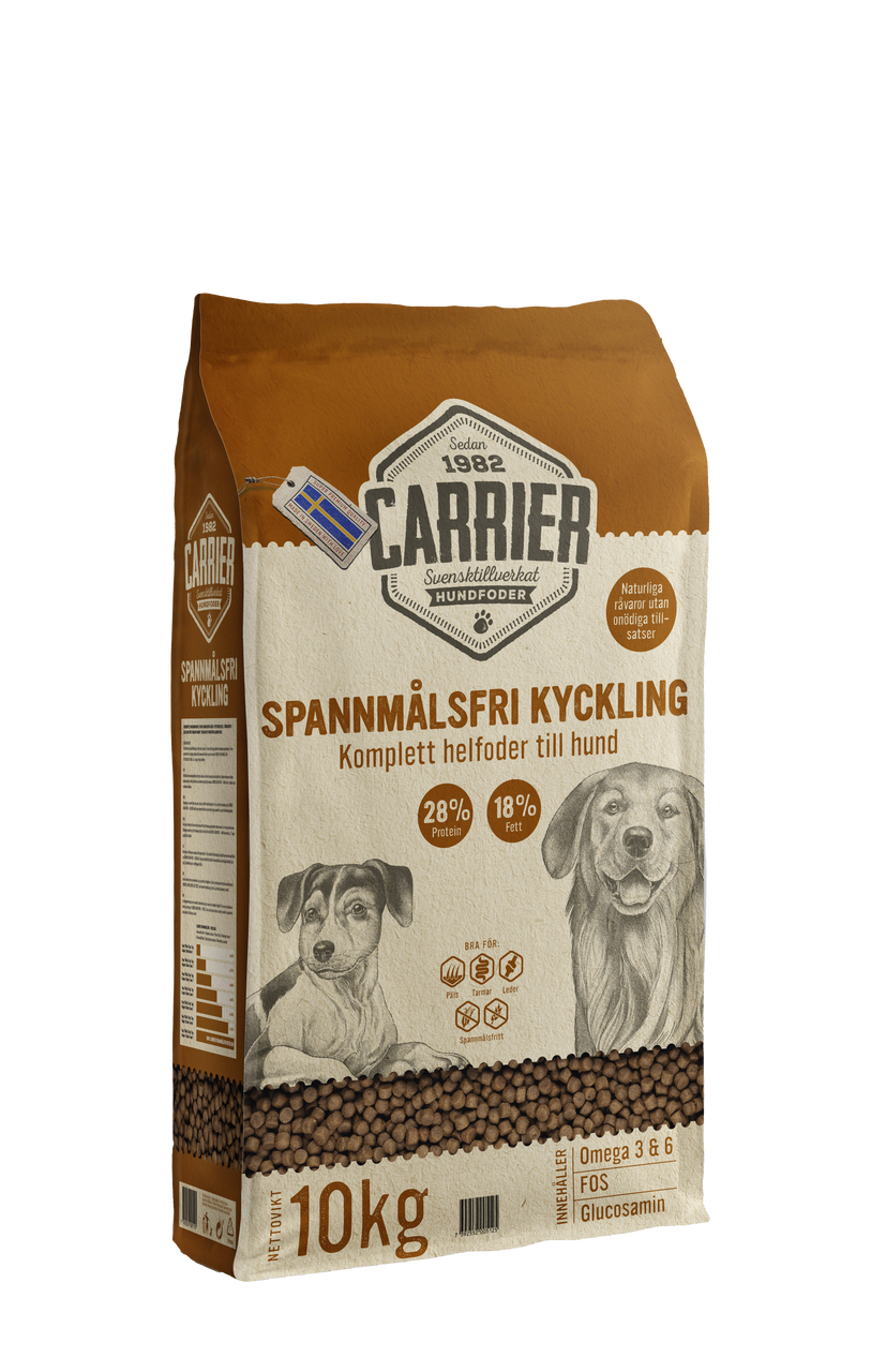 Spannmålsfri Kyckling Hundmat - 10 kg - Carrier