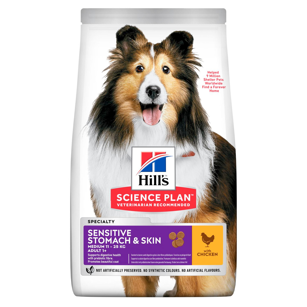 Adult Sensitive Stomach & Skin Medium Hundfoder med kyckling - 2,5 kg - Hill’s