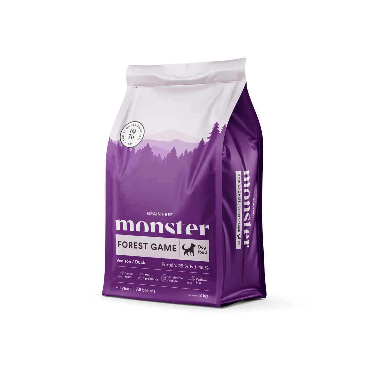 Dog Grain Free Forest Game All Breed Venison & Duck - 2 kg - Monster