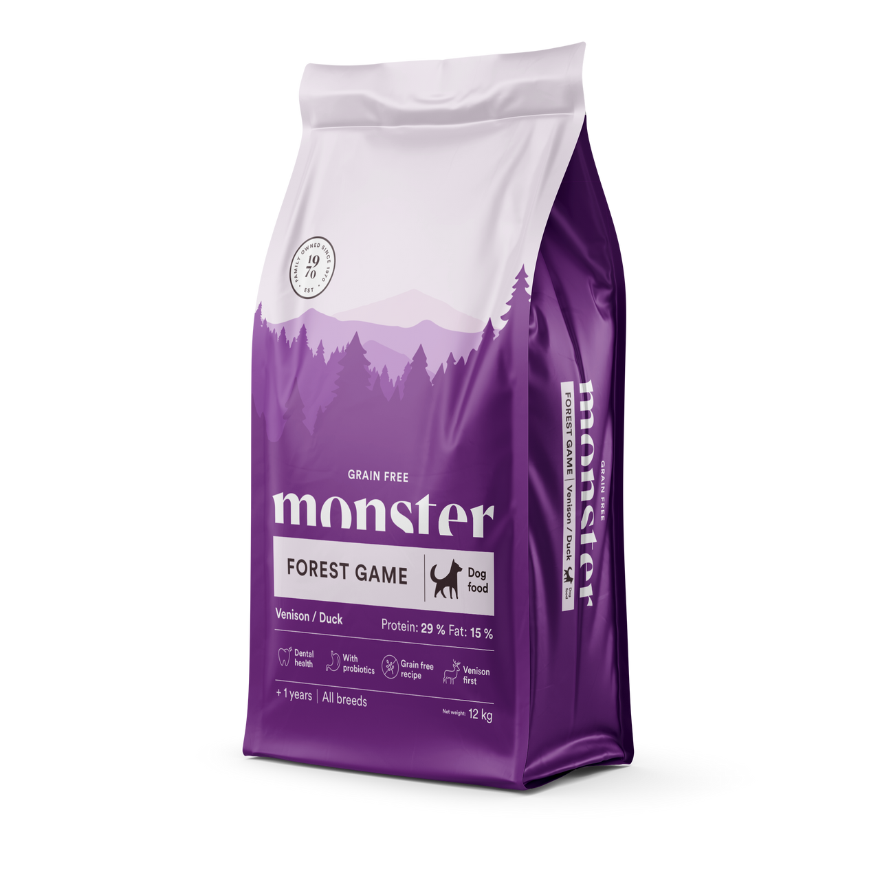 Dog Grain Free Forest Game All Breed Venison & Duck - 12 kg - Monster