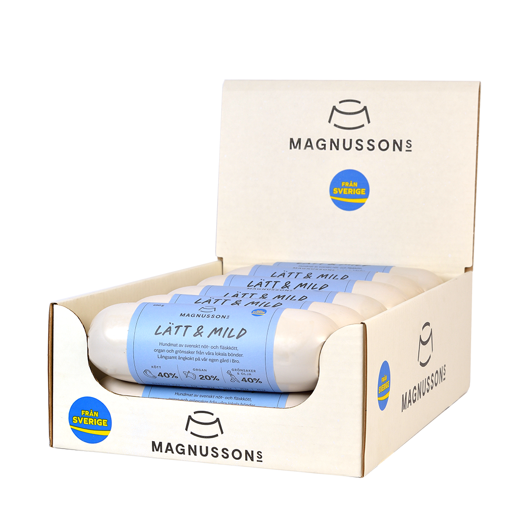 Lätt & Mild, Ångkokt Hundfoder - 12 x 650 g - Magnussons