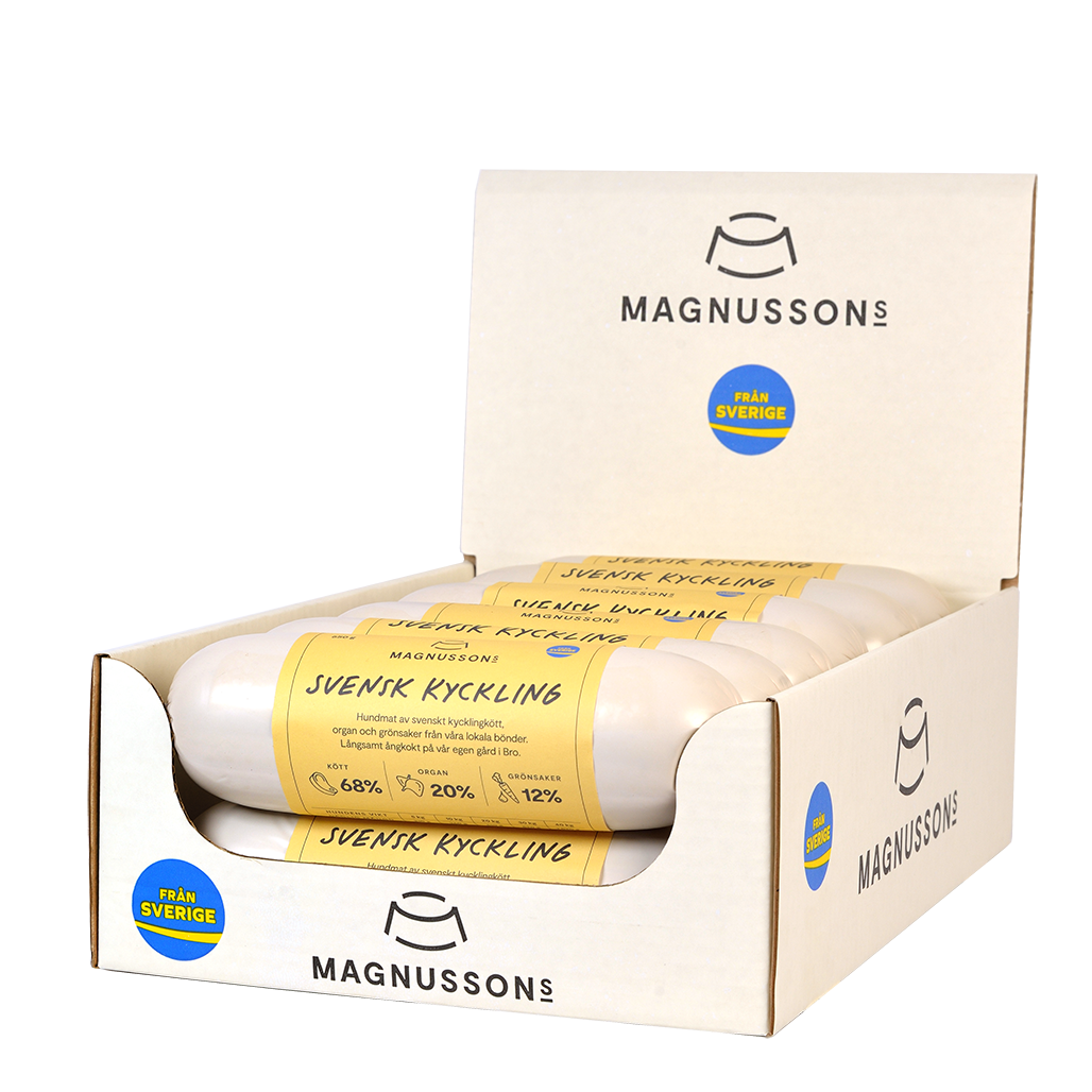 Svensk Kyckling, Ångkokt Hundfoder - 12 x 650 g - Magnussons