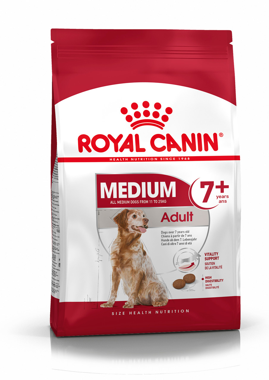 Medium 7+ Adult Torrfoder för hund - 15 kg - Royal Canin