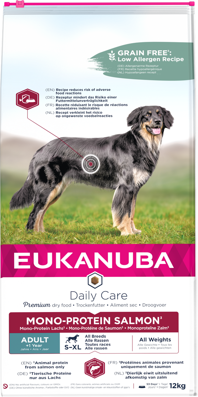 Daily Care Mono-Protein Salmon hundfoder - 12 kg - Eukanuba