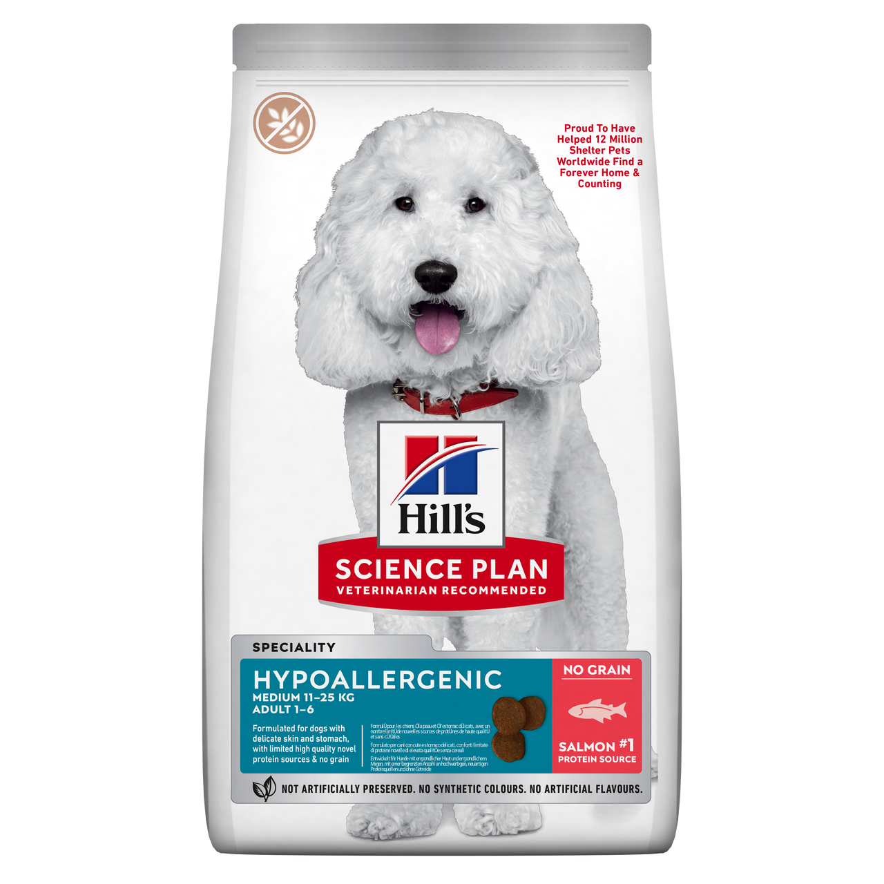 Hypoallergenic Adult Medium Breed Hundfoder med Lax - 14 kg - Hill’s