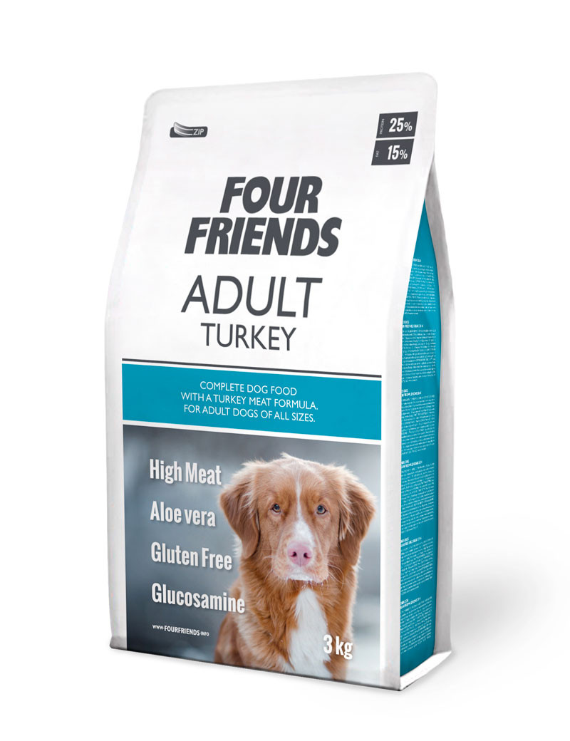 Adult Turkey Monoprotein hundfoder - 3 kg - FourFriends