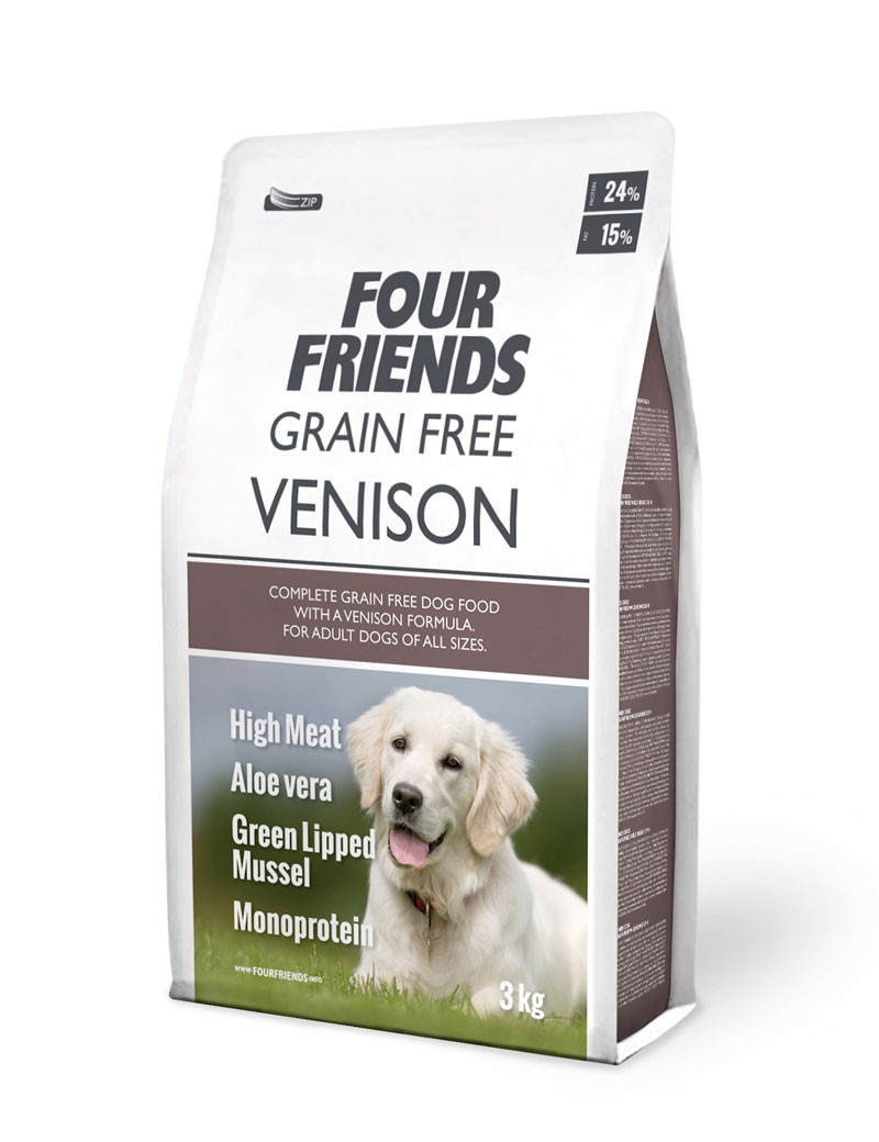 Grain Free Venison Hundfoder - 3 kg - FourFriends