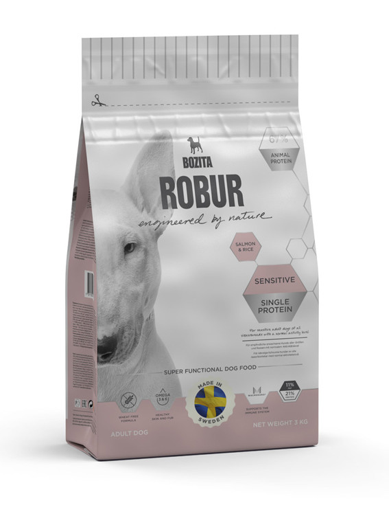Sensitive Single Protein Salmon Hundfoder - 3 kg - Bozita Robur