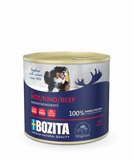 Nöt Paté för hund - 6 st x 625 g - Bozita