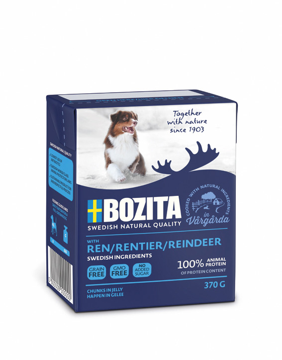 Renbitar i Gelé för hund - 6 st x 370 g - Bozita