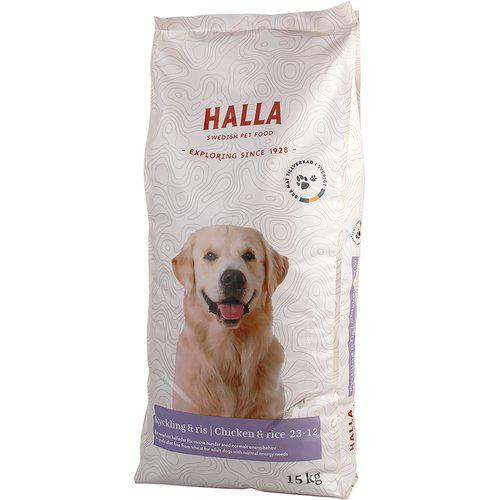 Hundfoder Kyckling & Ris - 15 kg - Halla Pet Food