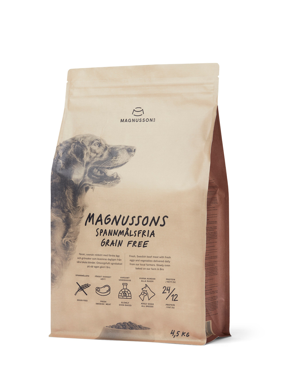 Spannmålsfri Hundfoder - 4,5 kg - Magnussons