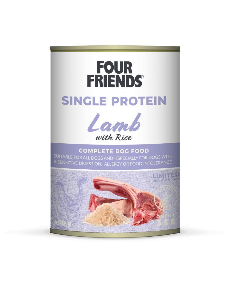 Single Protein Lamb & Rice Våtfoder för hund - 6 st x 400 g - FourFriends