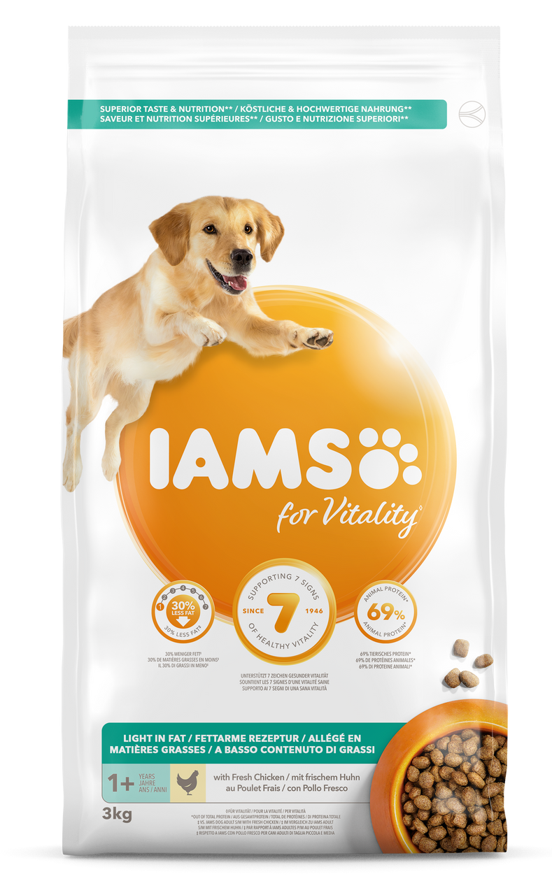 Dog Adult Light in Fat - 3 kg - Iams