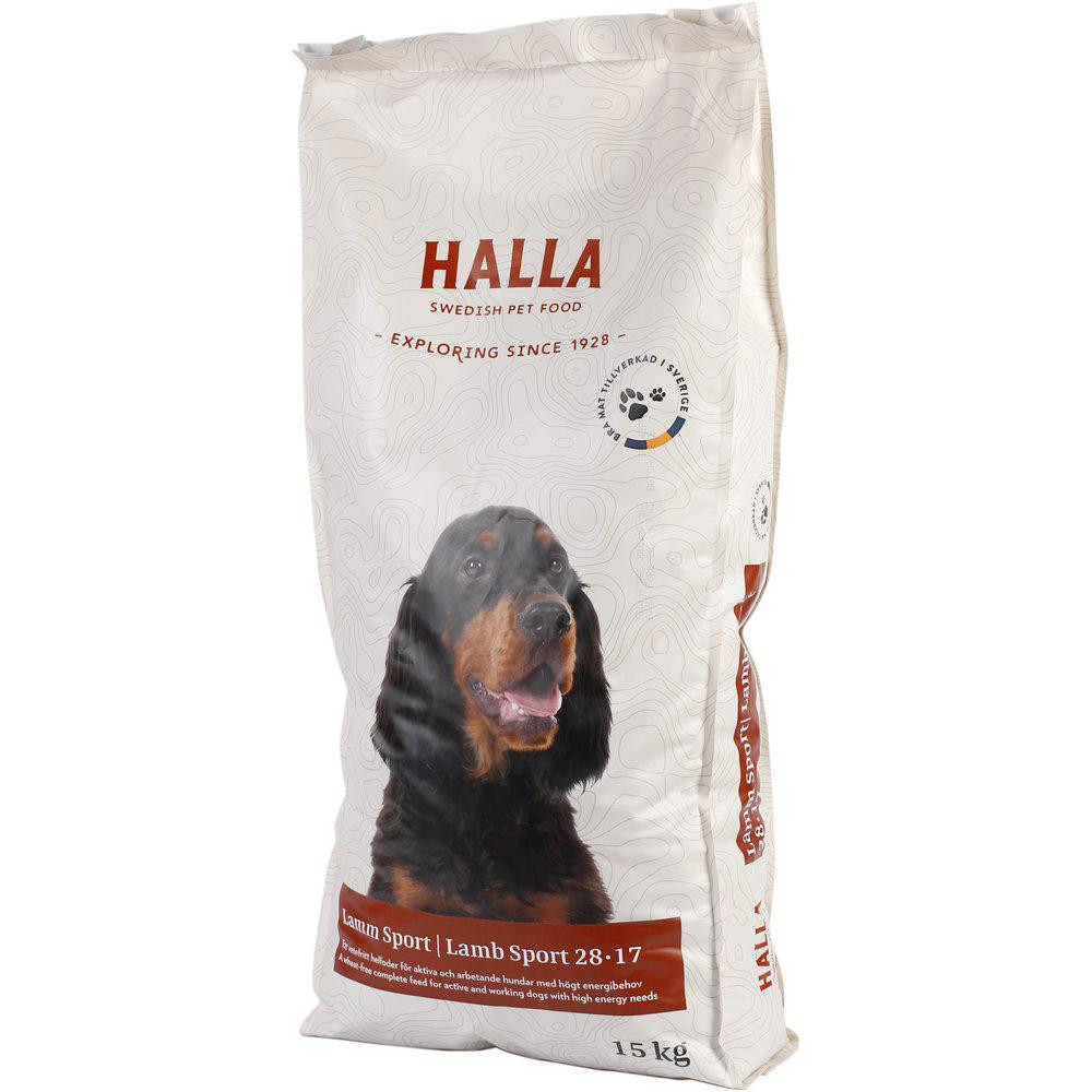 Hundfoder Lamm Sport 28-17 - 15 kg - Halla Pet Food