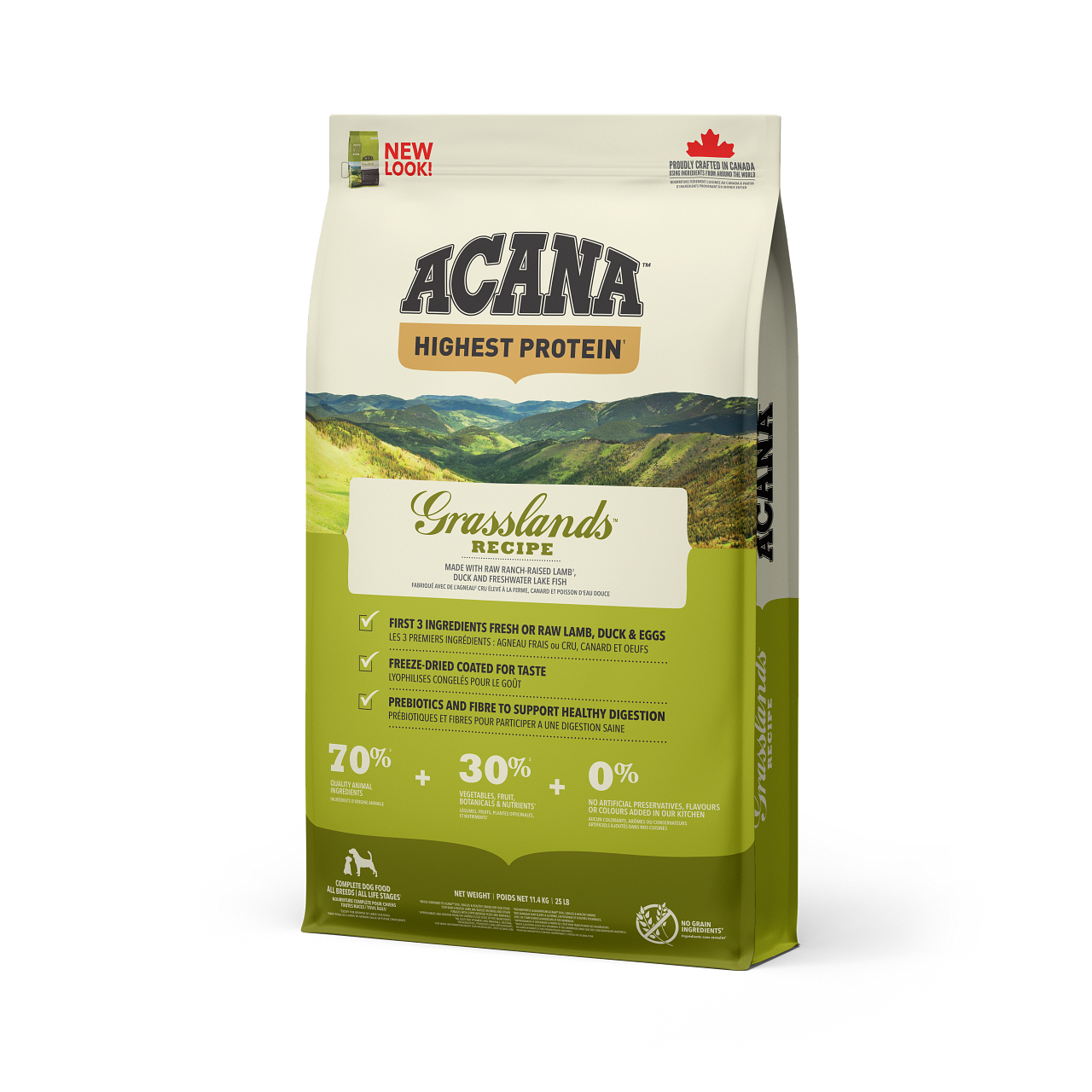 Dog Grasslands Torrfoder - 11,4 kg - Acana