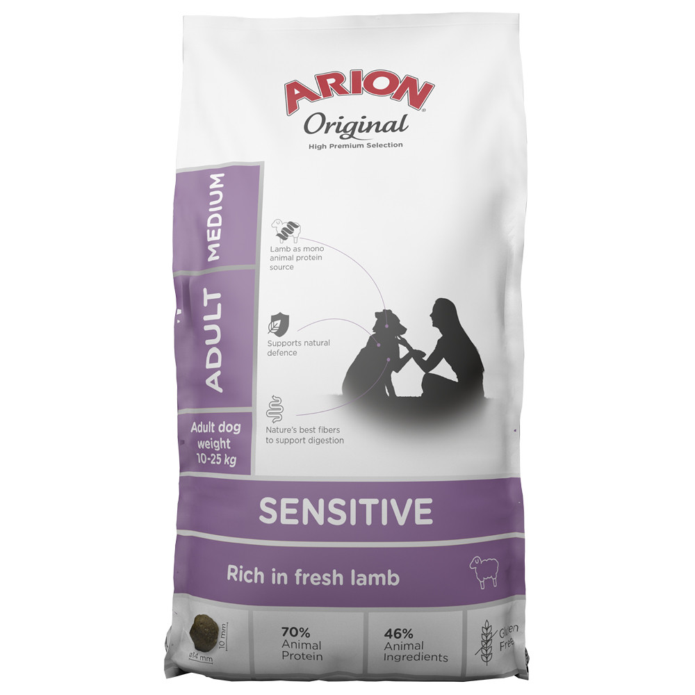 Original Sensitive Medium Torrfoder för Hundar - 12 kg - Arion