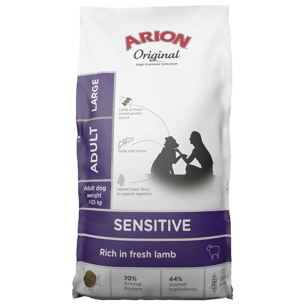 Original Sensitive Large Torrfoder för Hundar - 12 kg - Arion