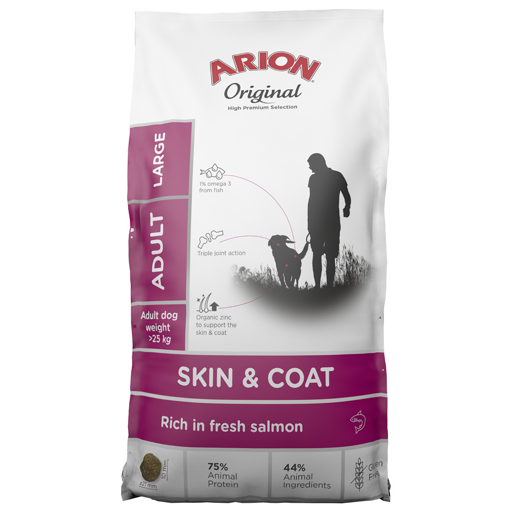 Original Skin & Coat Large Torrfoder för Hundar - 12 kg - Arion