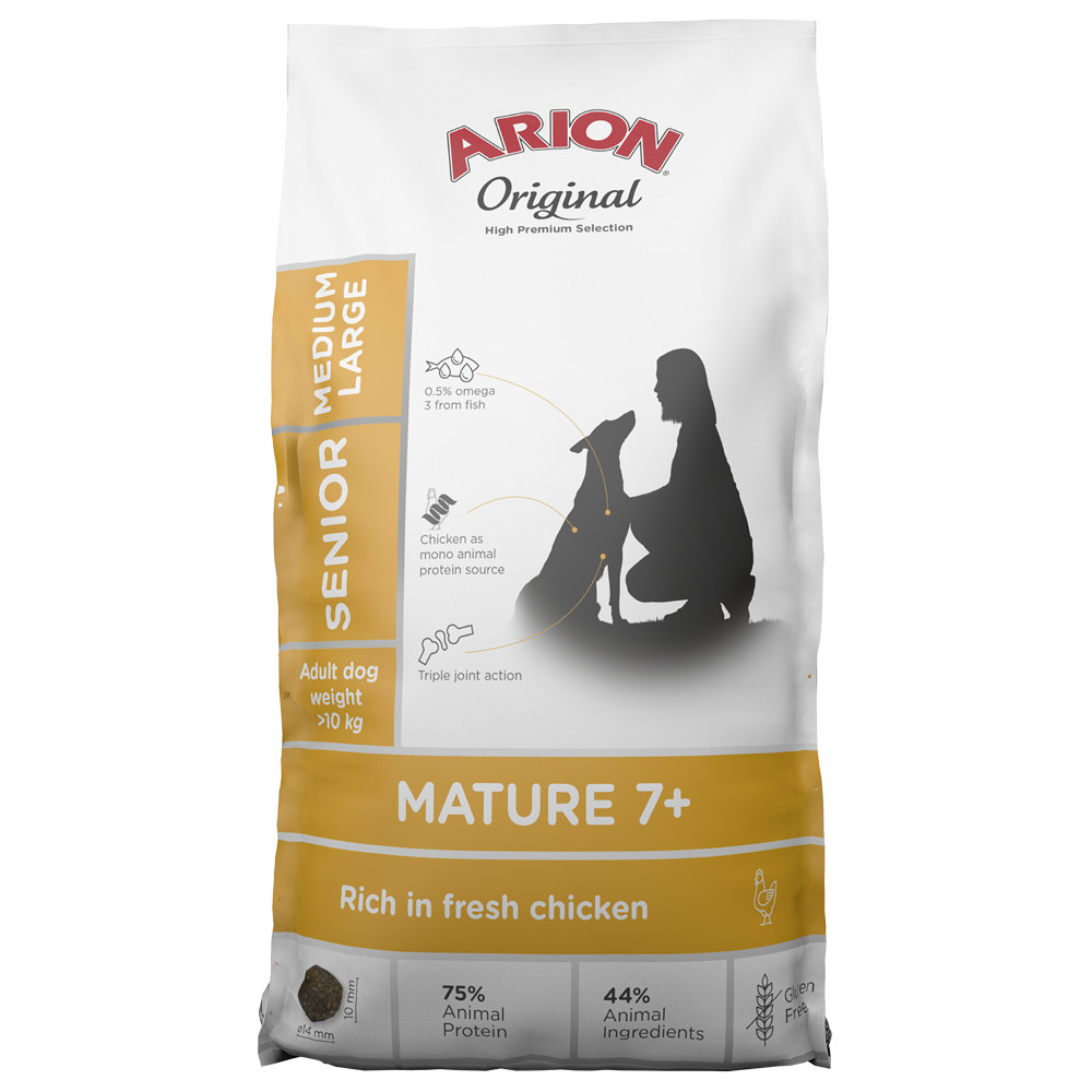 Original Mature 7+ Medium/Large Torrfoder för Seniora Hundar - 2 kg - Arion