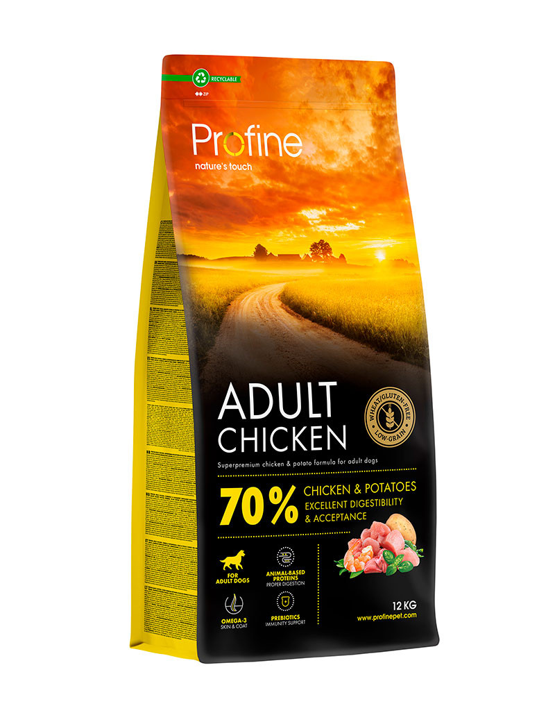 Dog Adult Chicken & Potatoes Torrfoder för Vuxna Hundar - 12 kg - Profine