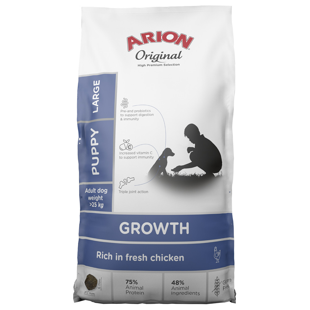 Original Growth Fish Large Torrfoder för Valpar - 2 kg - Arion