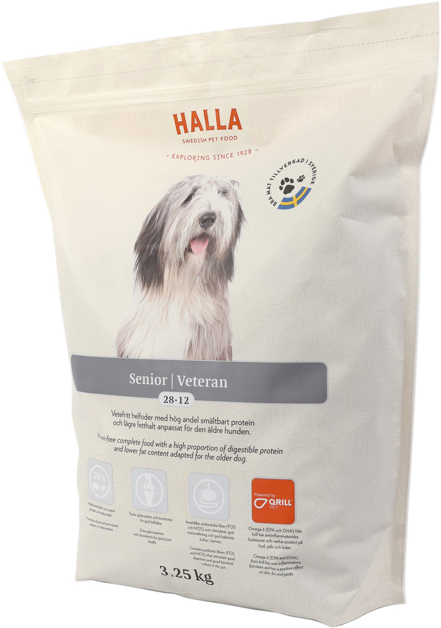 Senior Veteran Torrfoder till Hund  - 3,25 kg - Halla Pet Food