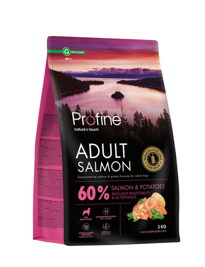 Dog Adult Salmon & Potatoes Torrfoder till Vuxna Hundar  - 3 kg - Profine