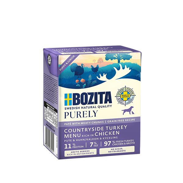 Purely Puppy Paté Chicken/Turkey Våtfoder för Hund - 6 x 370 g - Bozita