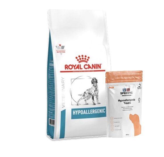 Veterinary Diets Dog Derma Hypoallergenic + Hundgodis - 14 kg + 300 g - Royal Canin Veterinary Diets