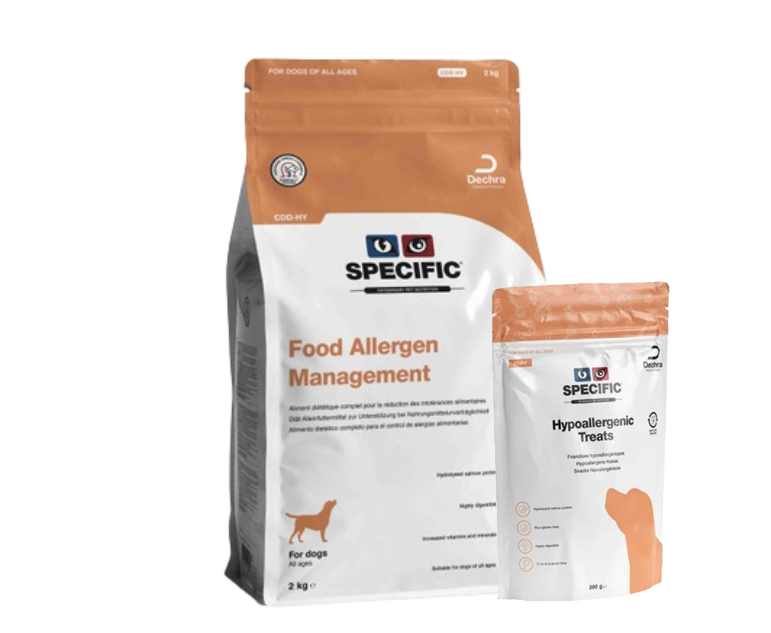 Food Allergy Management CDD-HY hundfoder + Hundgodis - 12 kg + 300 g - Specific