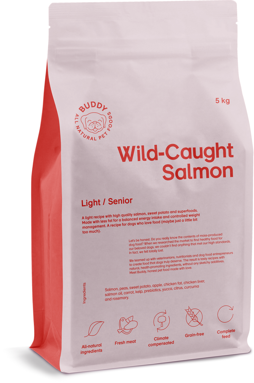 Wild Caught Salmon Torrfoder för Hund - 17 kg - Buddy Pet Food