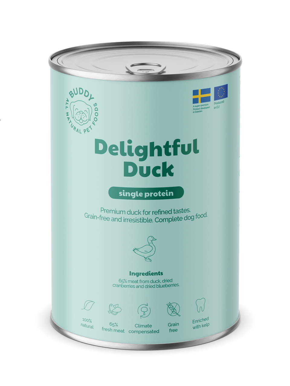 Delightful Duck Våtfoder för Hund - 6 x 400 g - Buddy Pet Food